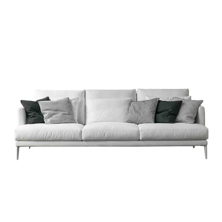 Home Furniture Luxury Comfortable Sofa Living Room Sofa Hight Arm Three Seat White Fabric Sofa