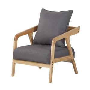 Modern Simple Solid Wood Fabric Sofa 1 Seat Sofa for Living Room Furniture