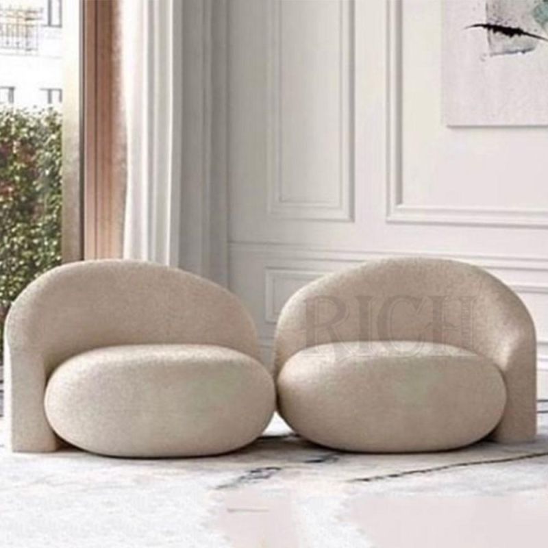 Commercial Sheepskin Sherpa Sofa Couch Teddy Fabric Beige Boucle 2 Seater Sofa