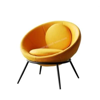 Round Shape Night Club Chair Metal Leg Bar Sofa Chair