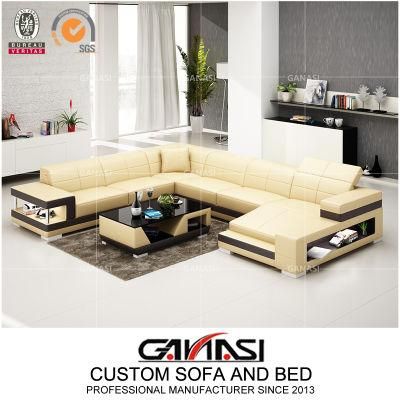 Europe Style Living Room Luxury Leather Sofa in Optional Color