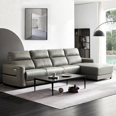 Factory Wholesale Italian Style Recliner Adjustable Electric Functional Leather Sectional Sofa Furniture