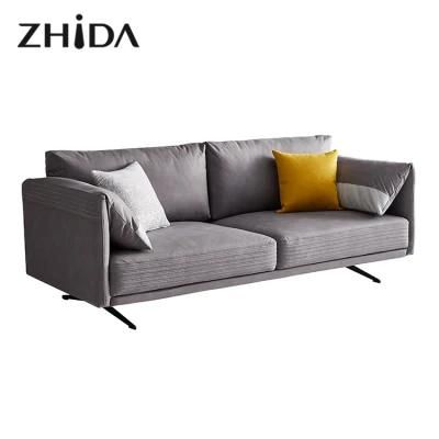 Italian Light Luxury Modern Sofa New Leather Sofa Home Living Room Furniture High End Customized Sofa with Foldable Armrest