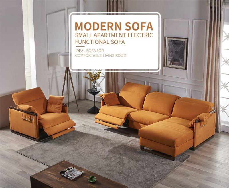 Functional Fabric Sofa Combination Modern Simple Italian Multifunctional Size Living Room Sofa for Lazy People