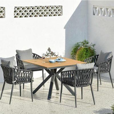 Outdoor Table and Chair Combination Leisure Rattan Chair Outdoor Courtyard Garden Sofa Waterproof Sunscreen Rope