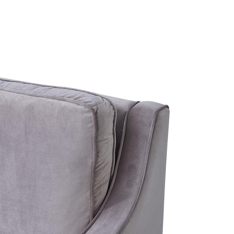 Modern Home Furniture Leisure Velvet Fabric Wooden Single Sofa Chair for Hotel Living Room