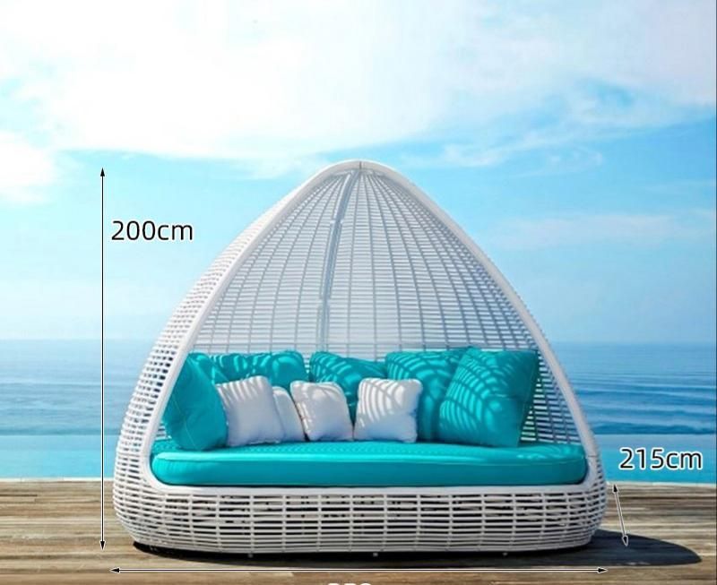 Outdoor Rattan Sofa Courtyard Villa Swimming Pool Garden Landscape Design Rattan Bird Cage Nordic Leisure Lounge Bed