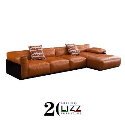 Online Promotion Home Furniture Living Room Genuine Leather Sectional Sofa