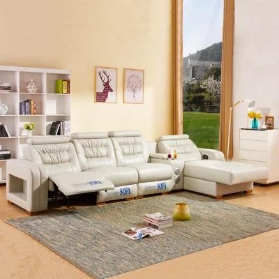 New Products Home Modern Cinema Theatre Simple Sectional Leather Storage with Audio System Recliner Electric Cup Holder Sofa