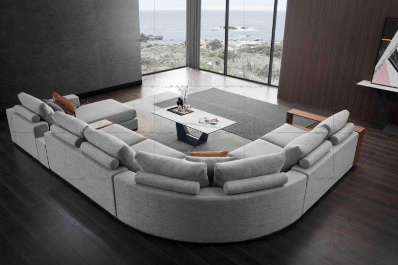 Home Furniture Set Livingroom Furnitue Sectional Sofa with Beautiful Curve Seats GS9001