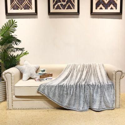 Super Soft 100% Polyester Grey Plush Fuzzy Sofa Bedding Fluffy Fleece Fur Blanket