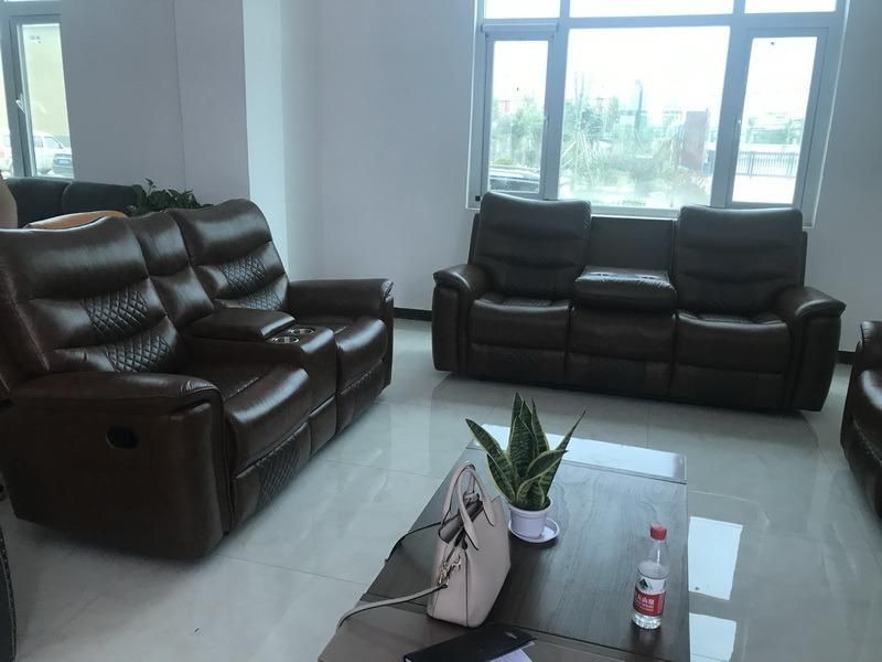 Reclining Sofa with Air Leather Nail for Living Room Furniture