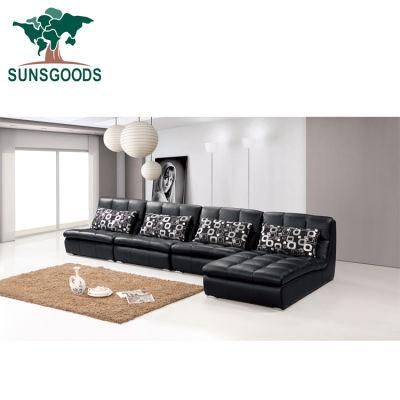 L Shape Best Modular Sectional Sofa Top Grain Leather Sofa for Sale