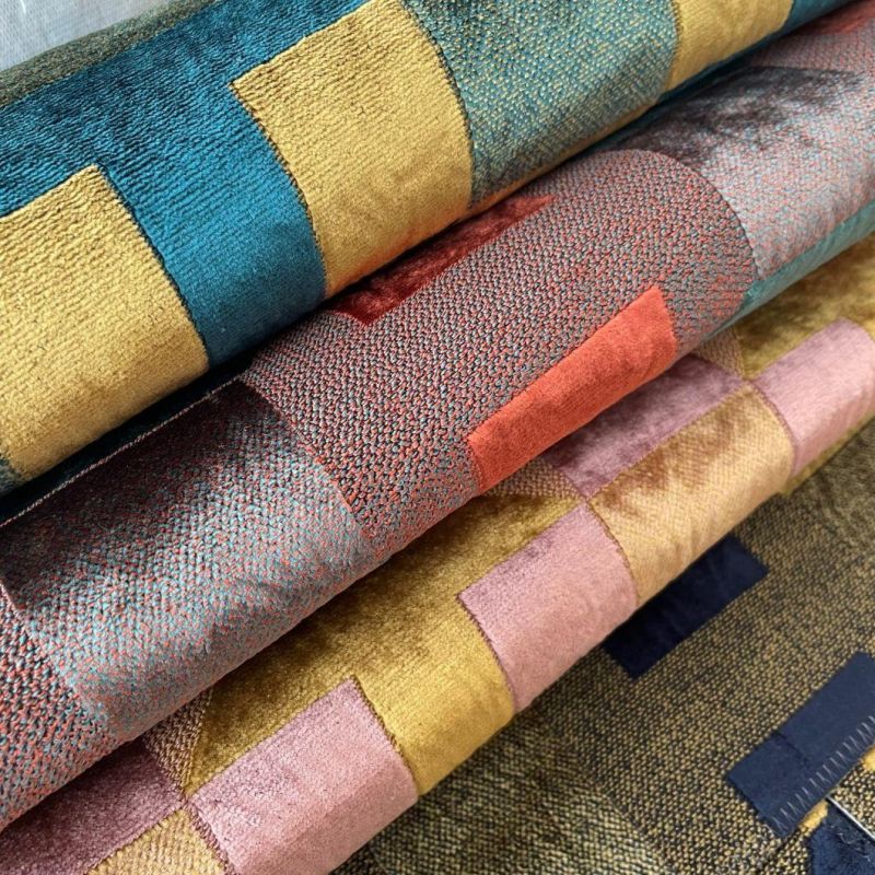 Highend Cut Pile Jacquard Velvet Furniture Fabric for Sofa Bedding Chair Cushion Upholstery Fabric (WH042)