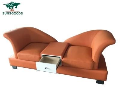 Best Selling 2 Seat Sofa Chaise with Storage Box for Sale