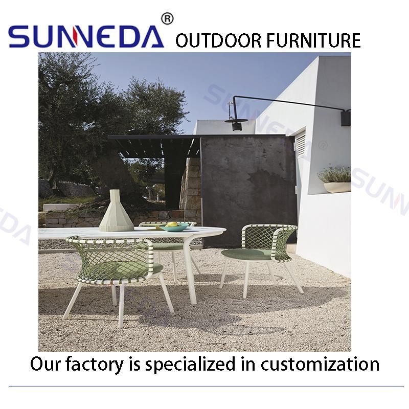 Fashion Simple Wide Space Woven Rattan Outdoor Furniture Aluminum Sofa Wholesale