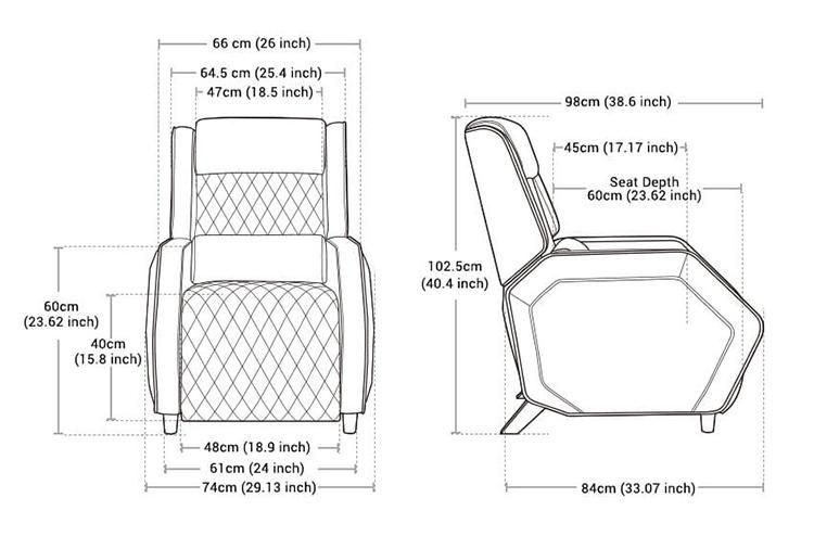 Design Ergonomic Gaming Couch Custom Logo Reclining Push Back Sofa Recliner