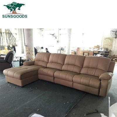 European Style Corner Leather Sofa, Modern Living Room Furniture of Home