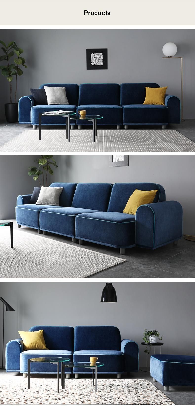 Modern Living Room Furniture Home Sofa Leisure Modular Fabric Sofa