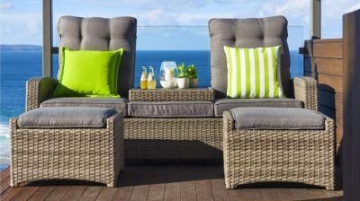 Outdoor Furniture New Sectional Rattan Wicker Sofa with Coffee Table Garden Set