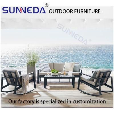 High End Outdoor Extensional Patio Garden Rocking Sofa