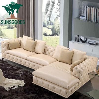 Manufacturer Luxury Popular Designbedroom Real Leather Corner Sofa Group Sofa Modern Furniture