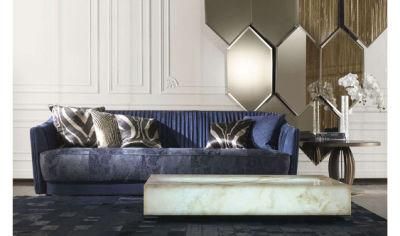 New High Quality Velvet Italian Home Furniture Sofa Set Design Luxury 3 Seater Leather Sofa Villa Living Room Furniture Set Sofa