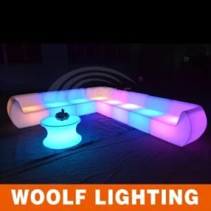 Outdoor Plastic Sofa LED Furniture for Sale Modern LED Two Seats Sofa