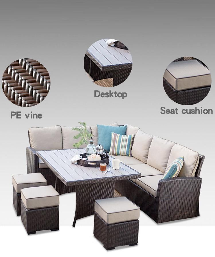 Patio Wicker Conversation Set All-Weather Rattan Outdoor Sectional Sofa Furniture