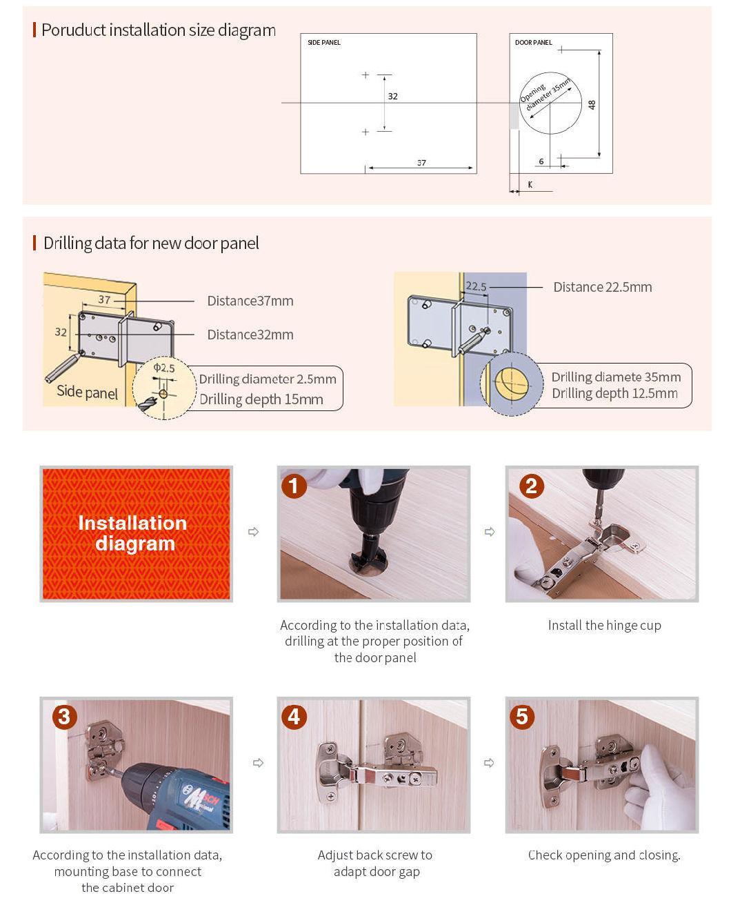 Q68 Furniture Hardware  Soft Close  Accessories Kitchen Cabinet Door Hinge