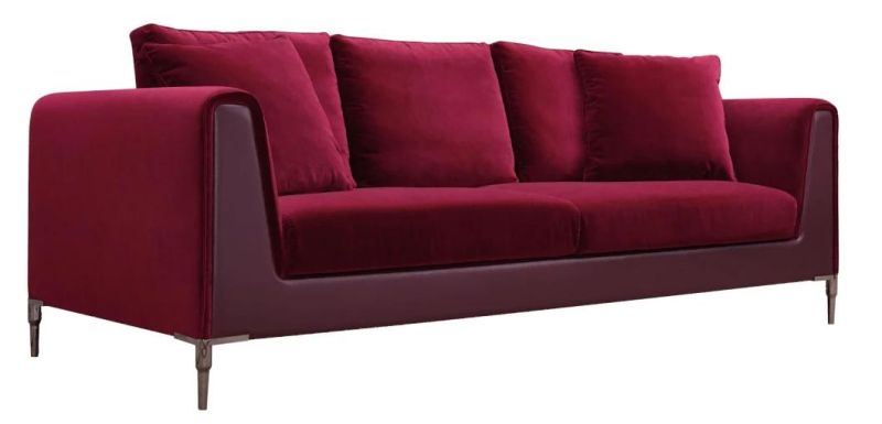 Italian Modern High Quality Solid Wood Stainless Steel High-End Fabric Cover Living Room Sofa Ls09