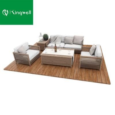 Hotel Home Balcony Outdoor Garden Patio Furniture Teak Wood Sofa Set with FSC