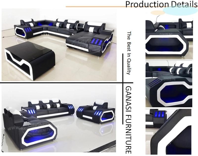 Europe Popular Living Room Sofa LED Light Storage Design G8046