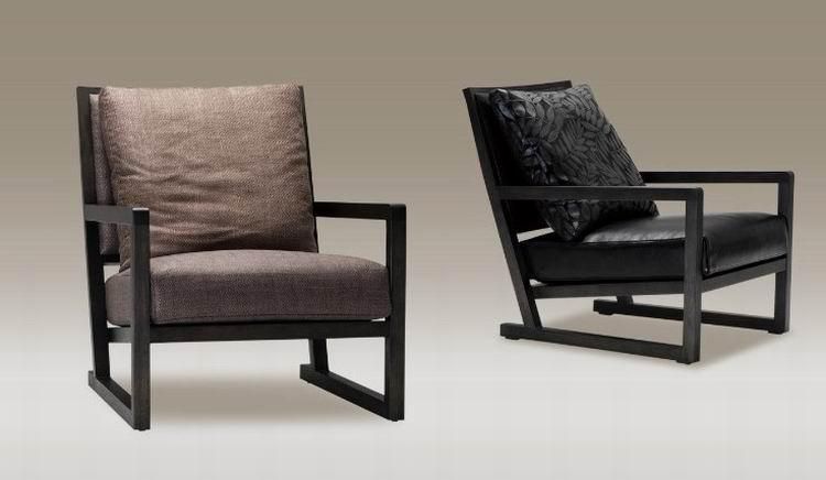 Wooden Lounge Chair Leisure Fabric Sofa Chair Nordic Hotel/Home Furniture Set