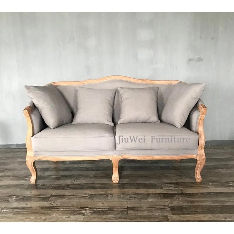 Cheap Price Antique Wood Set Modern Farm House Lounge Love Seats Sofas Home Furniture Living Room Wooden Sofa