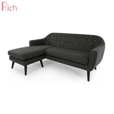 Modern L Shape Fabric Sofa Tufed Button Sofa Leisure Sofa for Living Room