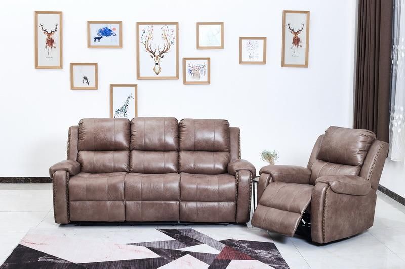 Fabric Reclining Sofa with Nail Arm for Living Room Furniture