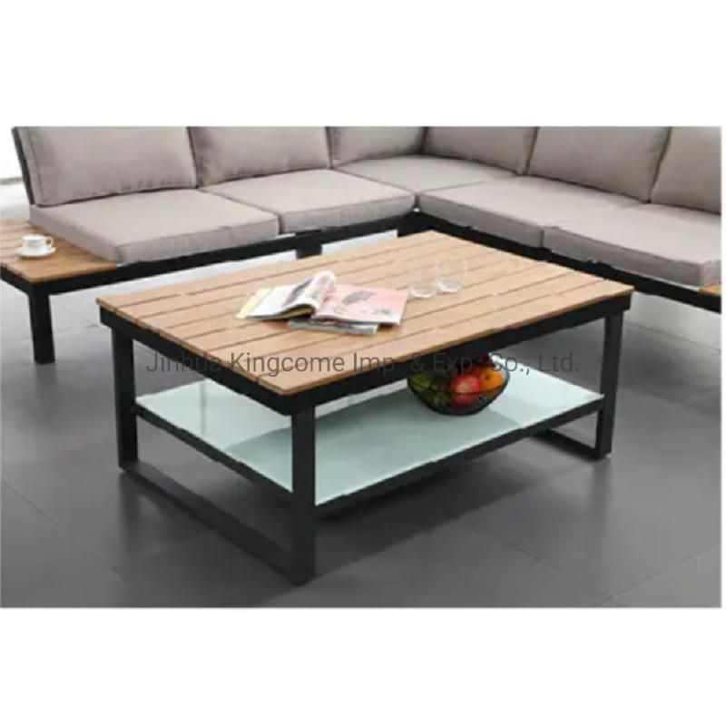 PS Wood Table Top Aluminum Frame Como Corner Sofa Set Home Furniture Set