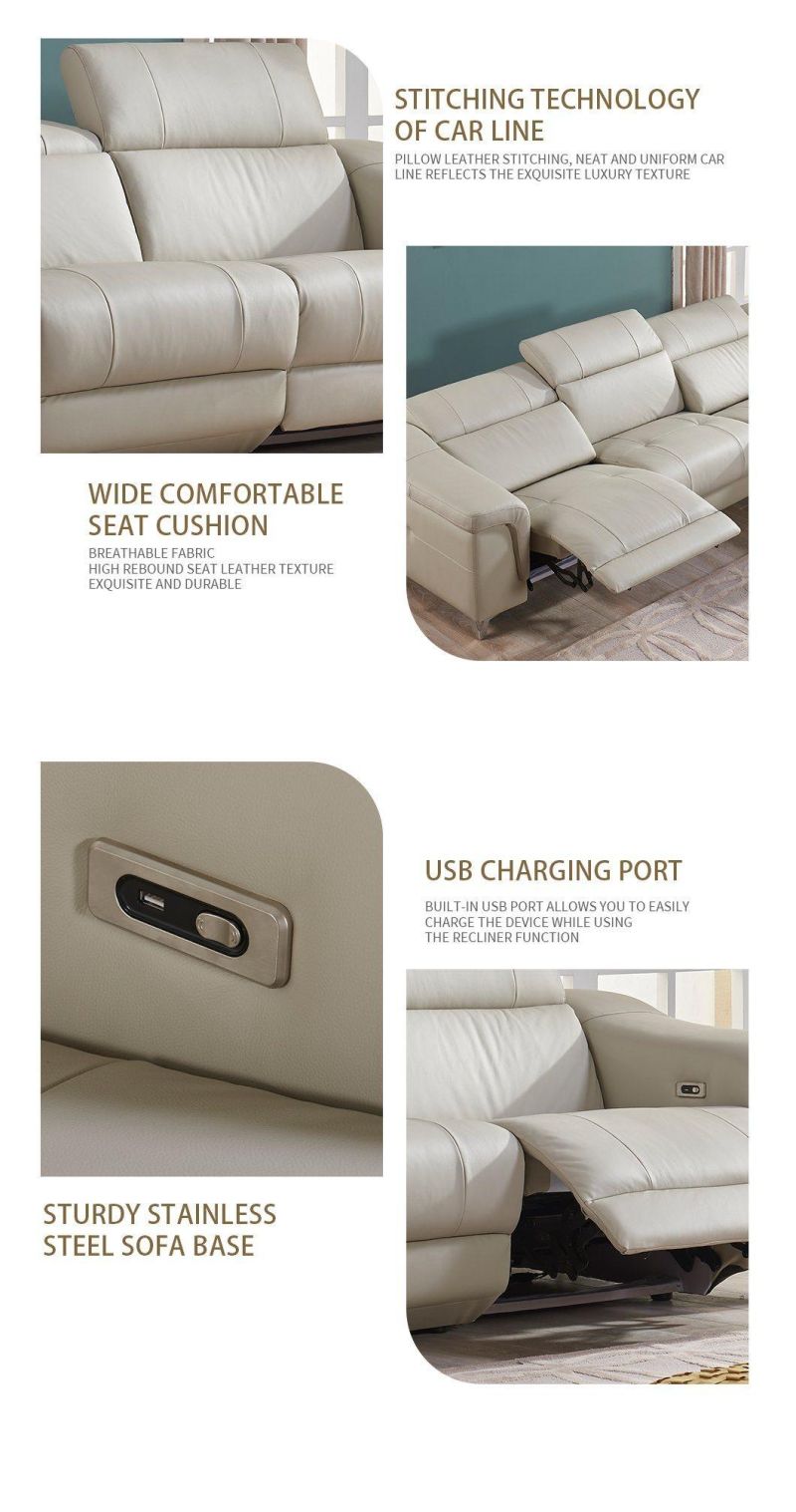 Modern Simple Living Room Small Family Cloth Art Electric Functional Sofa Combination Sofa