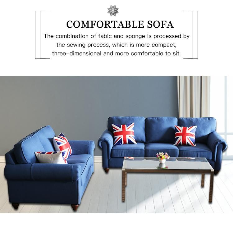 Blue Fabric Modern Design Furnitures House Latest Sofa