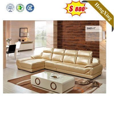 Luxury Recliner L Shape Sectional Hotel Furniture Leather Fabric Living Room Sofa
