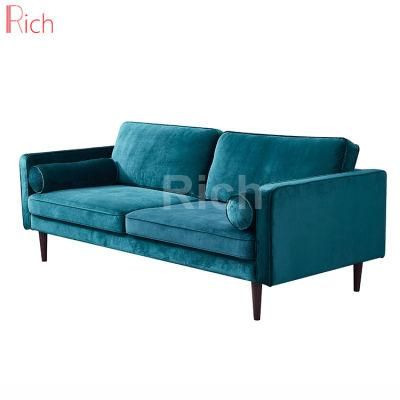 Royal blue Fabric Velvet Couch Living Room Furniture Lounge Sofa Modern
