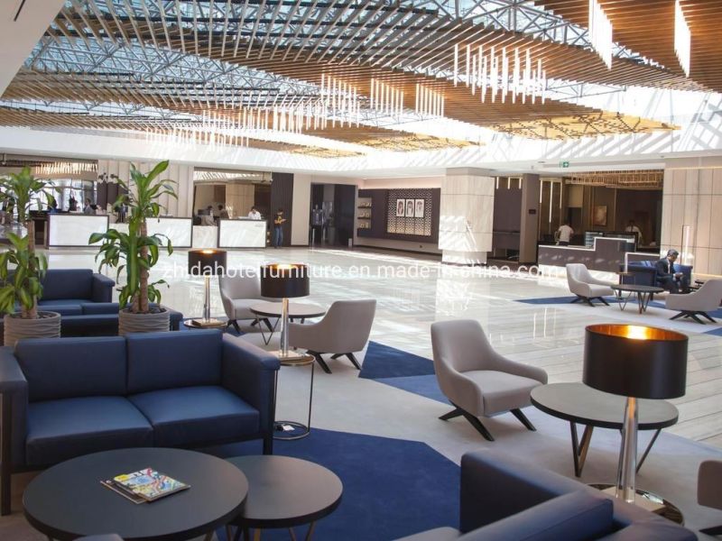 Modern Hotel Lobby Furniture Sofa with Reception Chair and Coffee Table