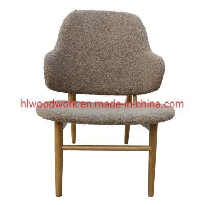 Magnate Chair Brown Teddy Velvet Oak Wood Frame Brown Color Dining Chair Wooden Chair Lounge Sofa Coffee Shope Arm Chair Living Room Sofa