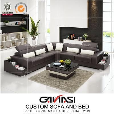 Hot Sale Commercial Office Storage Furniture Genuine Leather Recliner Sofa Set with Tea Table