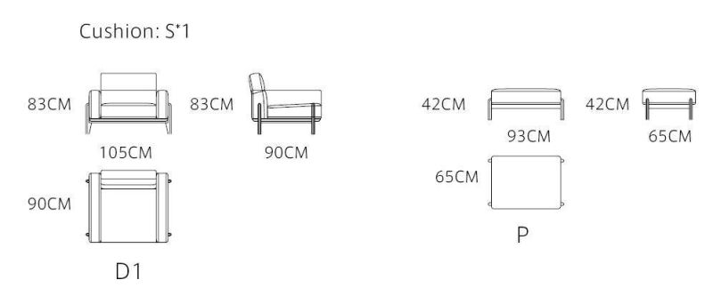 Living Room Villa Modern Wooden Legs Hotel Home Sofa
