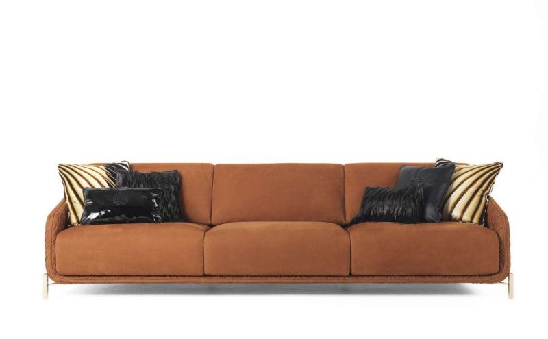 High Quality Italian 1 2 3 Seater Sofa Set Design Home Furniture Living Room Top Grain Upholstered Fabric Villa Sectional Hotel Sofa