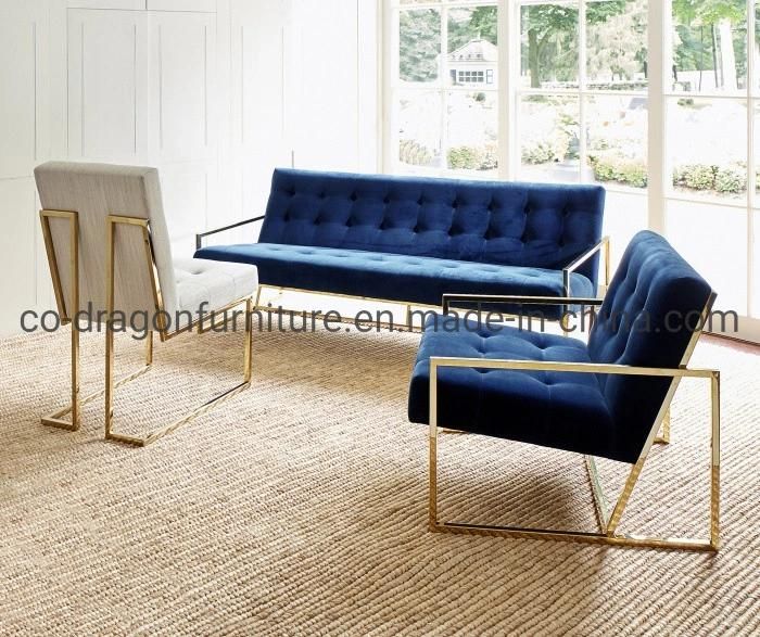 Luxury Stainless Steel 3 Seaters Sofa for Living Room Furniture