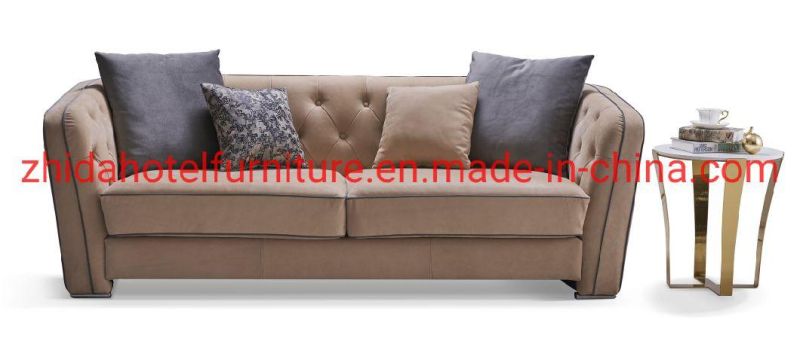 Luxury Lounge Leather Velvet Upholster Single Sofa for Living Room