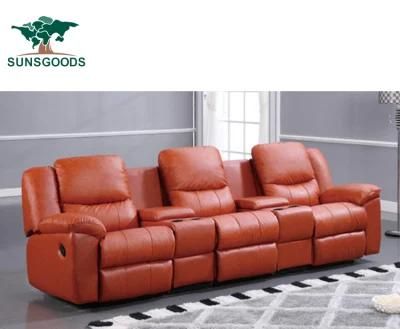 American Style Living Room Furniture Electric Recliner Leather Fabric Sofa